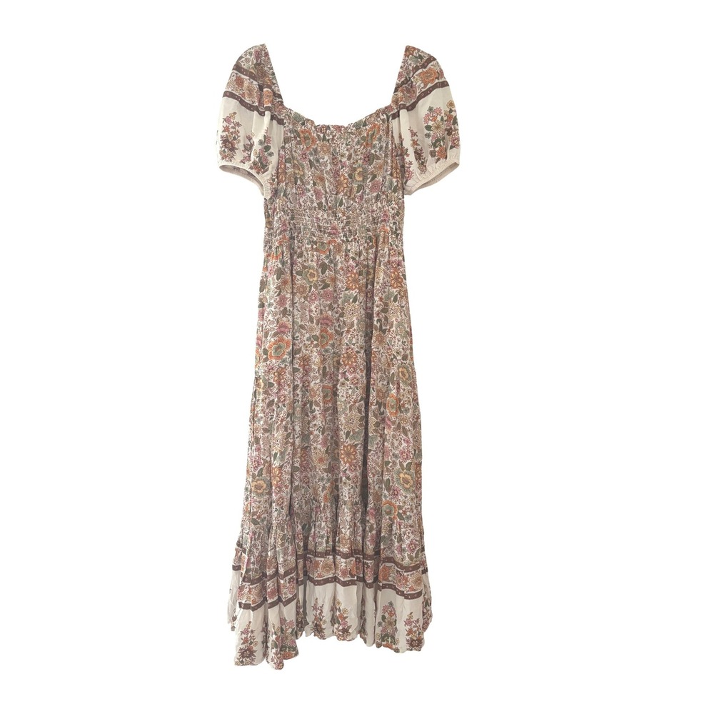 Anthropologie By the River floral boho hippie short sleeve maxi dress M